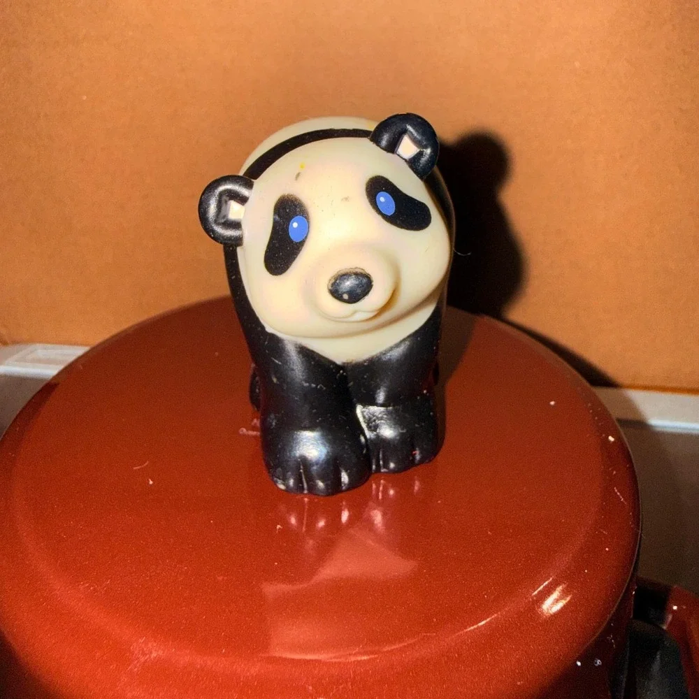Fisher Price Little People Panda Bear Kids OS Black White Good 2002 Mattel Toy